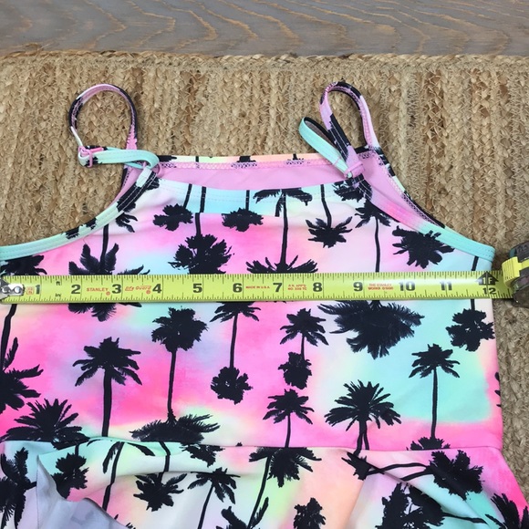 🌴Hurley🌴…Girl’s 7/8 (6-10 years)…Sherbet Colored Tankini w/Palm Tree Print! - Picture 9 of 9